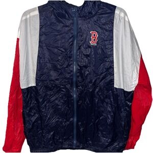Boston Red Sox Youth Large Jacket Hooded Full Zip MLB Windbreaker Baseball Light